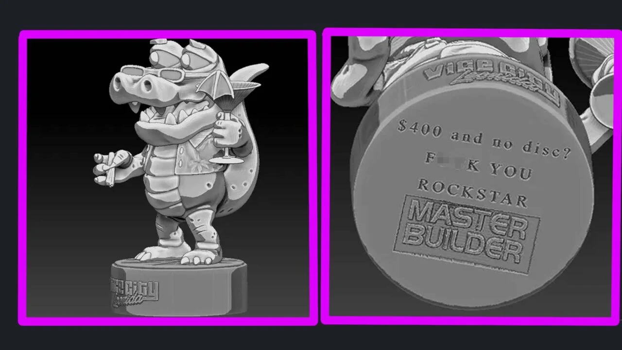 GTA 6-ийн Коллекцийн хайрцаг Gator Statue одоо 3D хэвлэж болно: ‘$400 ба дискгүй? Rockstar-д ёстой үхлээ’